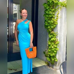 NWT Anthropologie Book My Look Brisbane Blue Cotton Maxi Dress - 6/8